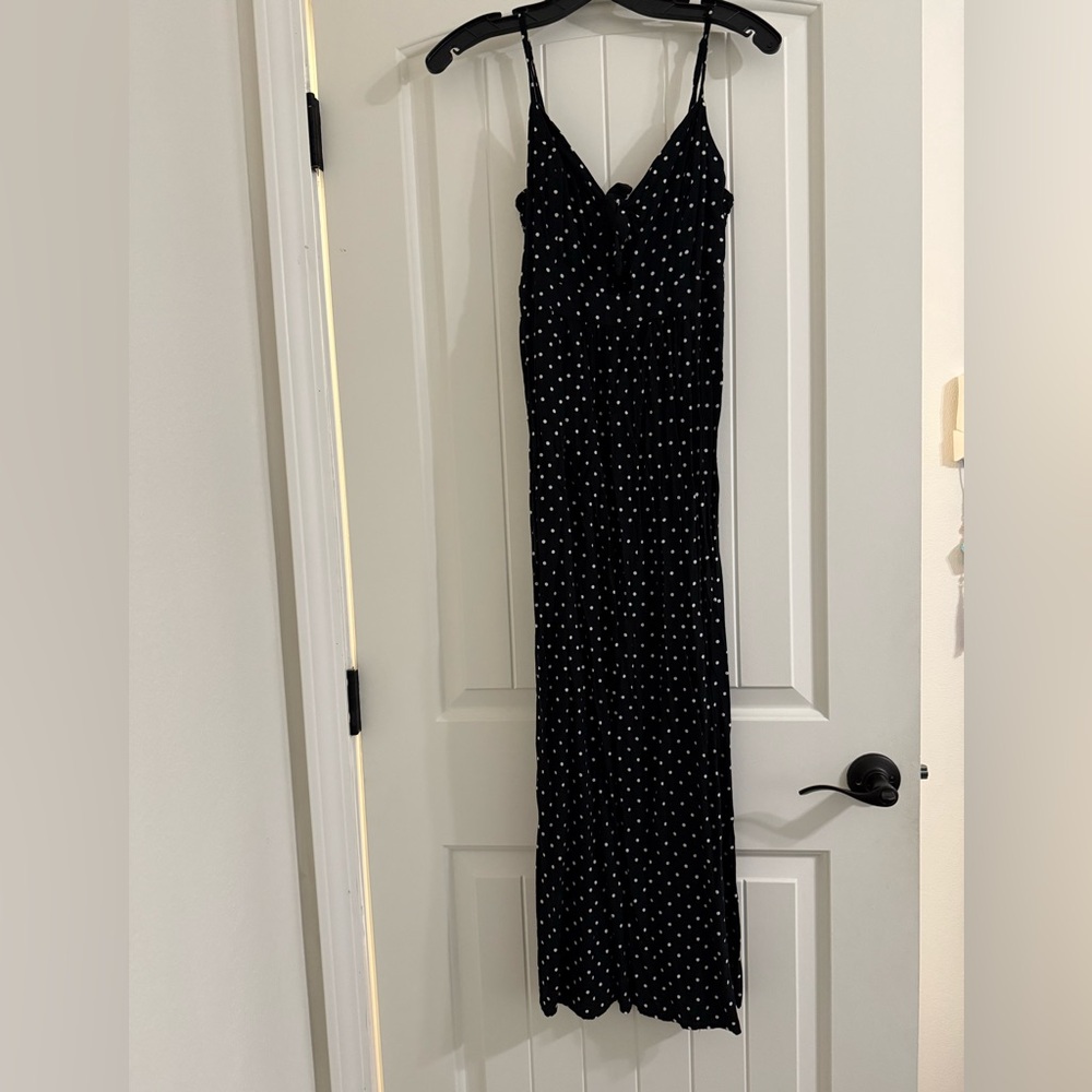 Black Polka Dot Maxi Bow Dress